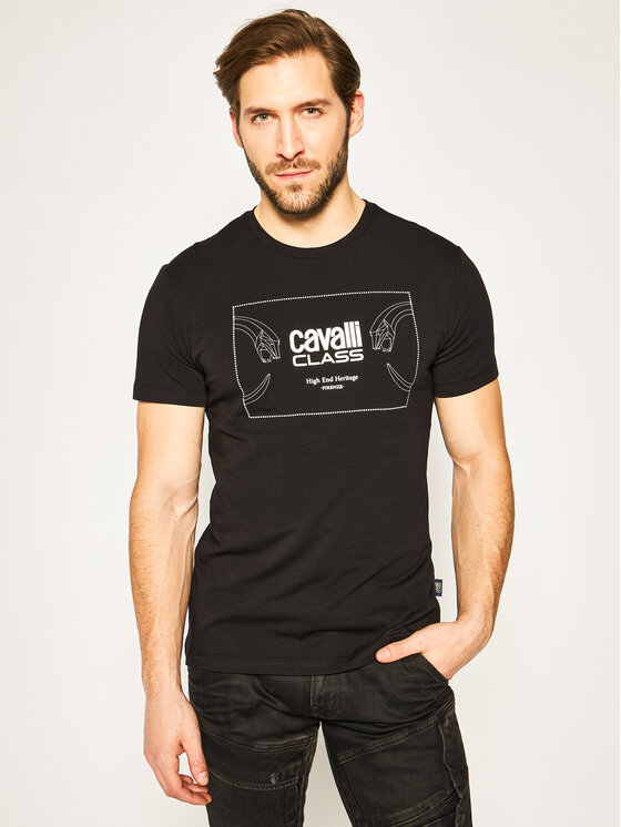 Cavalli Class Cavalli Class Футболка B3JVB715 Чорний Regular Fit