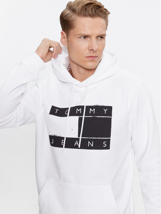 Tommy Jeans Tommy Jeans Majica dugih rukava Flag Spray DM0DM17911 Bijela Regular Fit