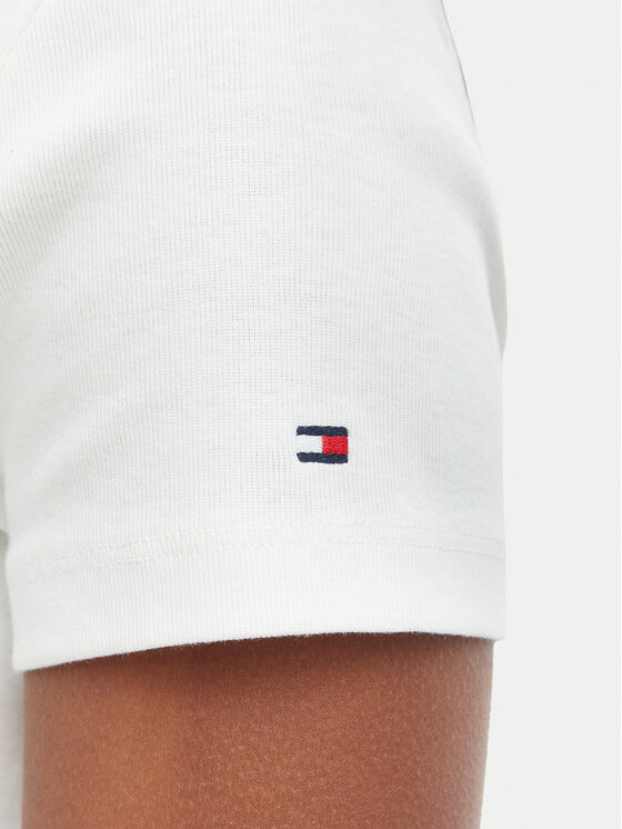 Tommy Hilfiger Tommy Hilfiger Blúzka WW0WW48709 Krémová Slim Fit