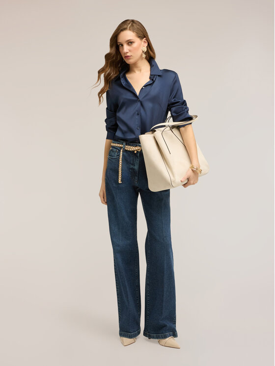 Motivi Motivi Camicia 5192Q400953N034 Blu Regular Fit