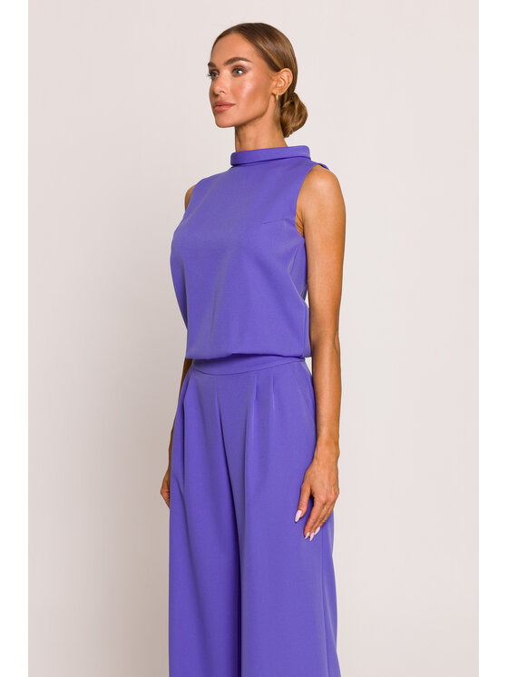 Made of Emotion Made of Emotion Kombinezon M382 Fioletowy Wide Leg