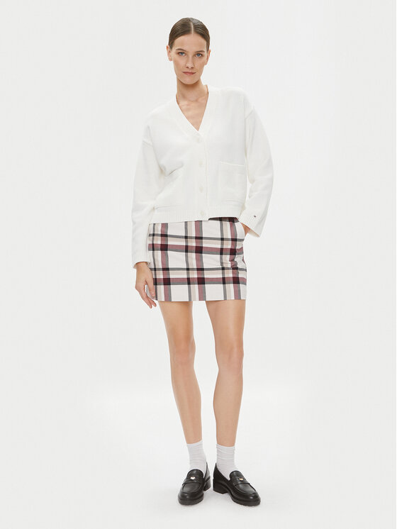 Tommy Hilfiger Tommy Hilfiger Kardigāns WW0WW39015 Écru Relaxed Fit