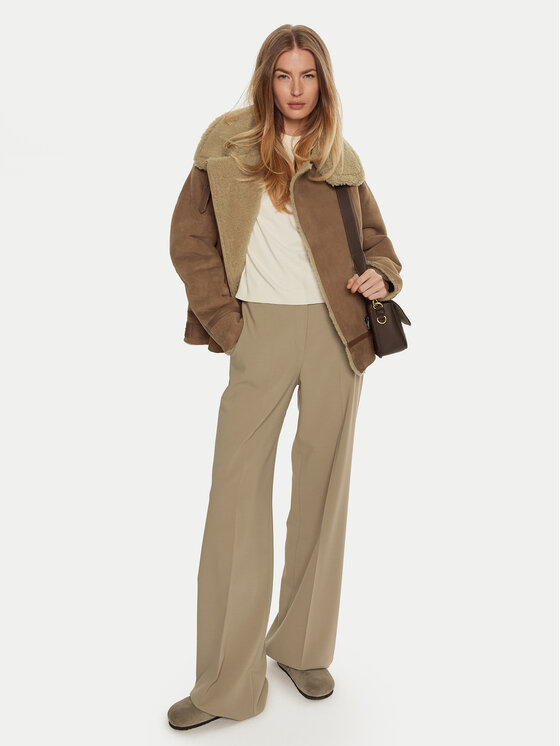 Serge Pariente Serge Pariente Cappotto in shearling Christelle Marrone Regular Fit