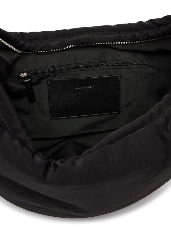 Calvin Klein Calvin Klein Geantă Nylon Cord Small Hobo Bag LV04F3382G Negru