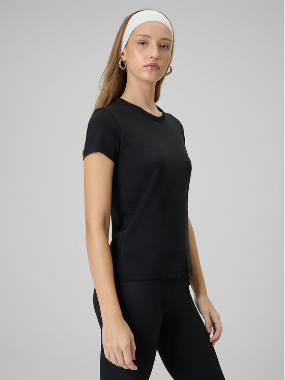 4F 4F T-Shirt BASIC+ Czarny Slim Fit