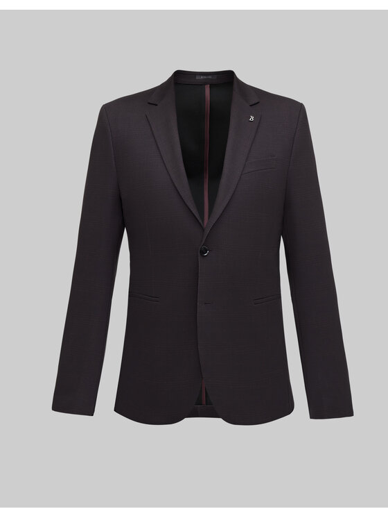 Borgio Borgio Marynarka Gozzano Bordowy Slim Fit