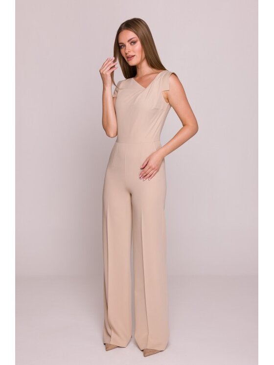 Stylove Stylove Kombinezon S407 Beżowy A-Line Fit