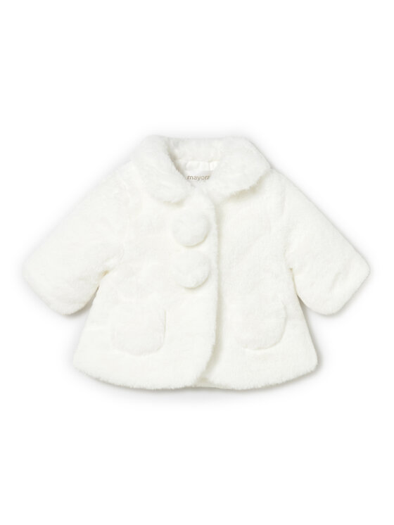 Mayoral Mayoral Pelzmantel 2402 Écru Regular Fit
