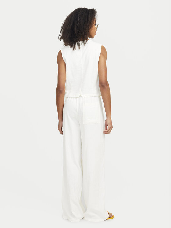 JJXX JJXX Bavlnené nohavice Breeze 12269769 Biela Wide Leg