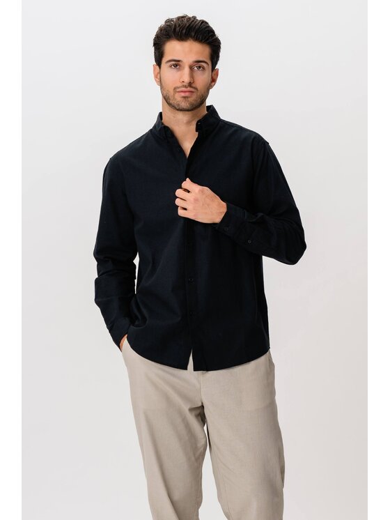 TeeShoppen TeeShoppen Koszula 'Basic Collection' Czarny Regular Fit