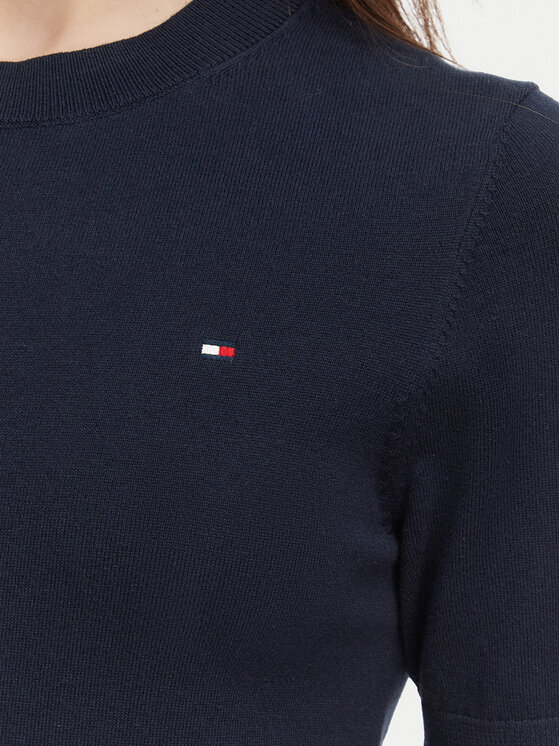 Tommy Hilfiger Tommy Hilfiger Pulover WW0WW49705 Bleumarin Slim Fit