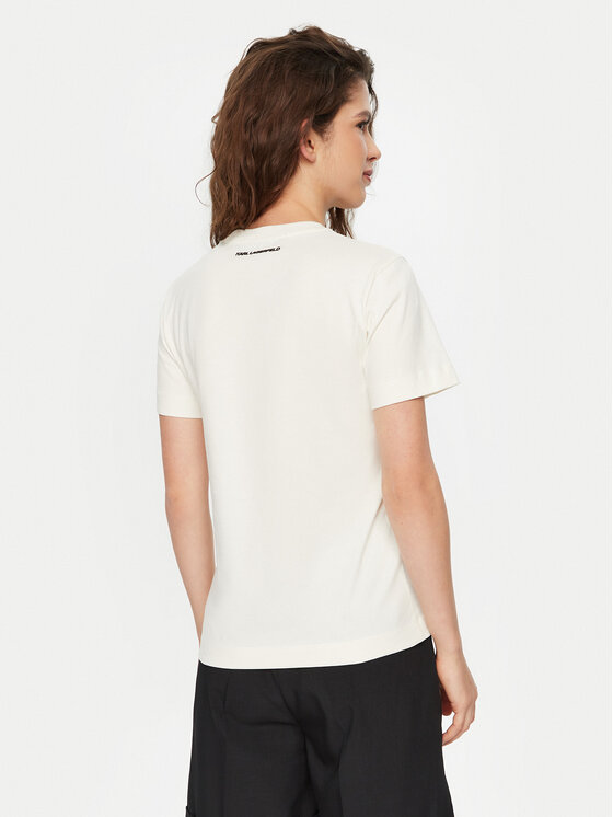 KARL LAGERFELD KARL LAGERFELD T-krekls A1W17126 Écru Regular Fit