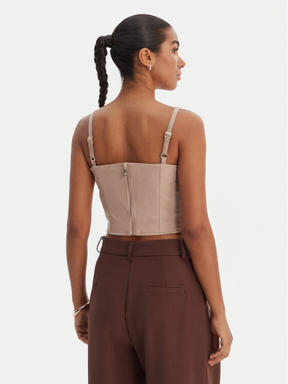 Guess Guess Top W6RH03 WJ472 Bež Slim Fit