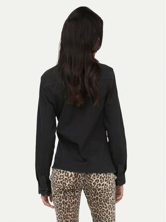 ONLY ONLY Τζιν πουκάμισο Sasia 15352339 Μαύρο Slim Fit