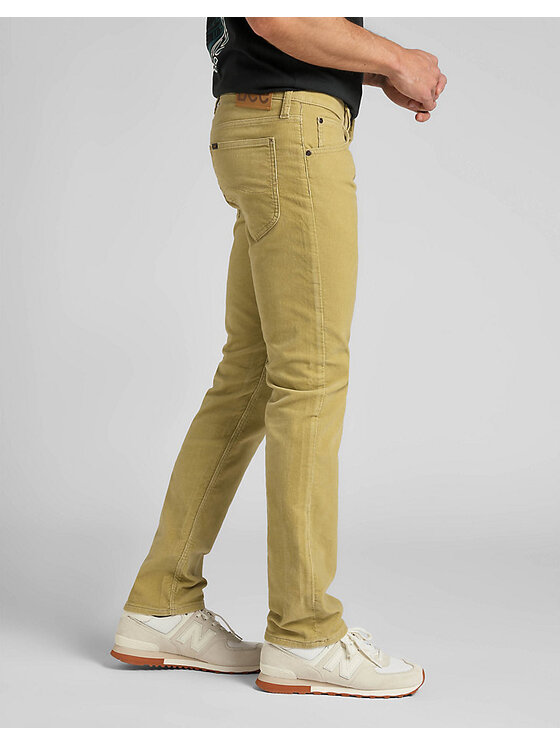 Lee Lee Spodnie materiałowe DAREN ZIP FLY Brązowy Straight Fit