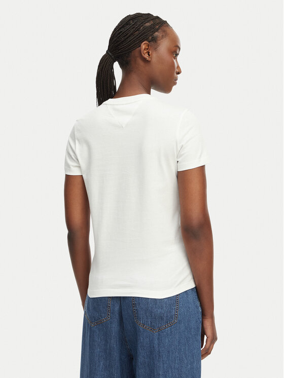Tommy Jeans Tommy Jeans Póló Bubble Logo DW0DW22310 Krém Regular Fit