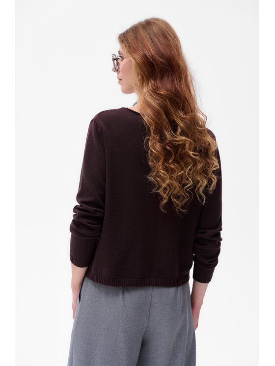 blue shadow blue shadow Sweter Qwin Brązowy Regular Fit