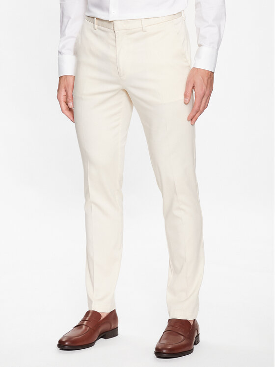 Boss Chino hlače 50488014 Écru Slim Fit