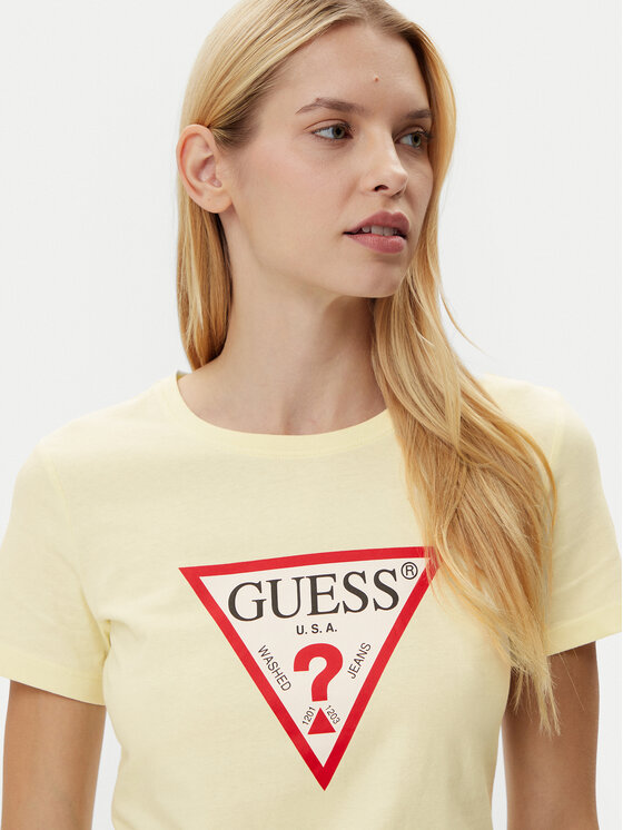 Guess Guess Тишърт W1YI1B I3Z14 Жълт Regular Fit