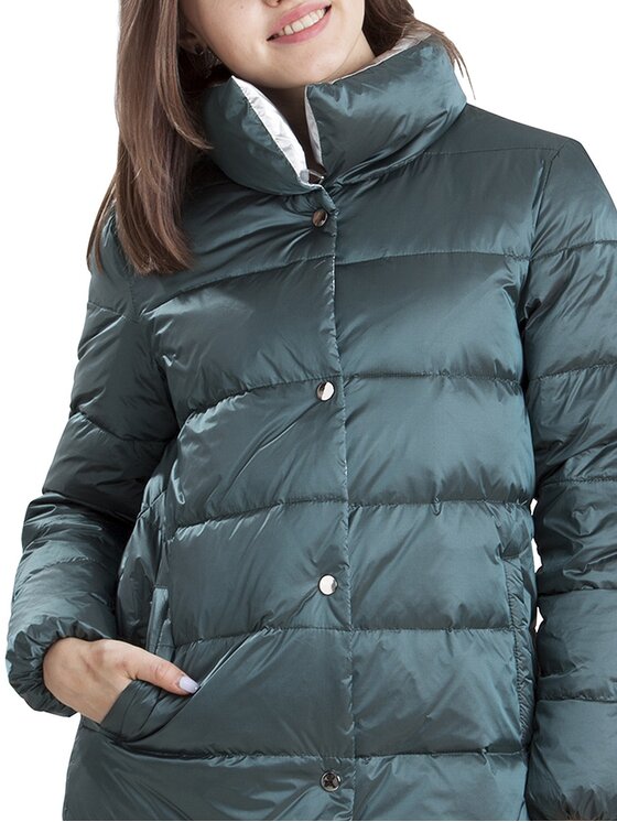Perso Perso Płaszcz zimowy BLH201026F Zielony Regular Fit
