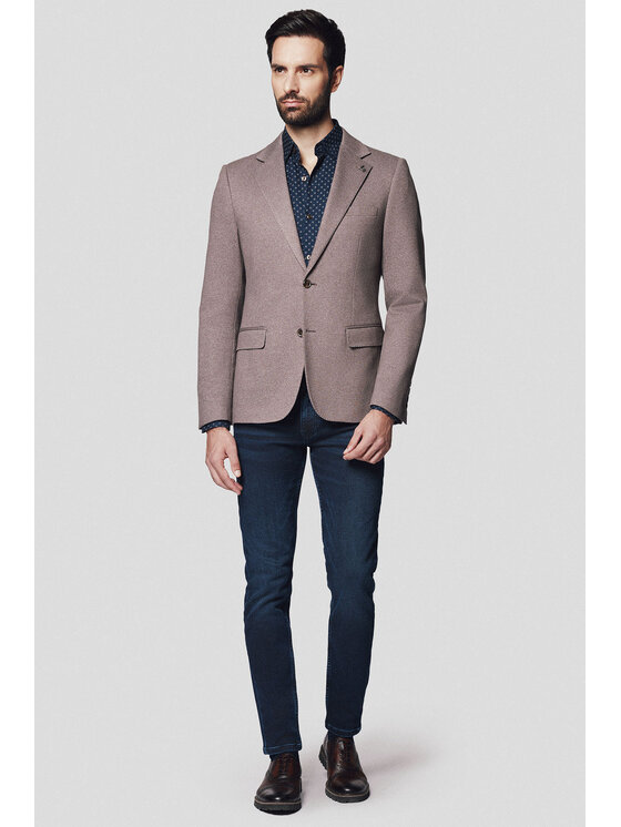 Lancerto Lancerto Marynarka Forli MA131224000015 Beżowy Slim Fit