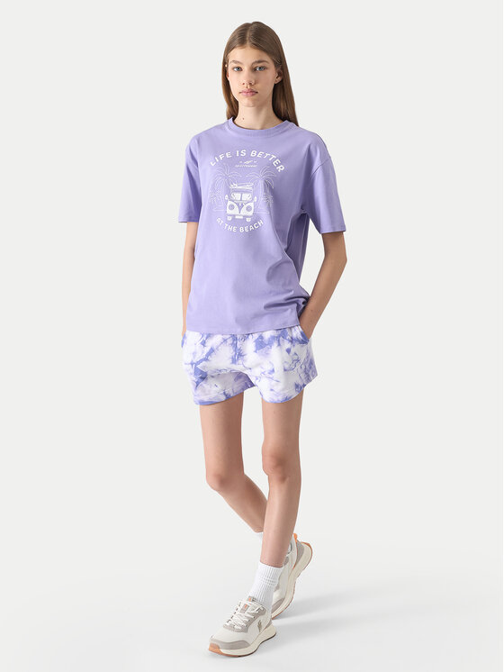4F 4F T-shirt 4FJWSS24TTSHF1146 Ljubičasta Loose Fit