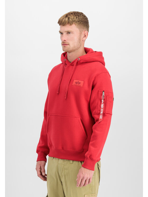 Alpha Industries Alpha Industries Bluza Back Print Hoodie Czerwony Regular Fit