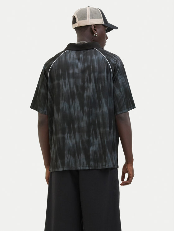 Jack&Jones Jack&Jones Тениска с яка и копчета Retreat 12277379 Черен Loose Fit