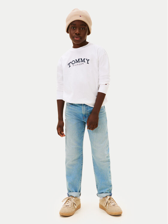 Tommy Hilfiger Tommy Hilfiger Pikkade varrukatega T-särk Monotype Print KB0KB10052 Valge Regular Fit