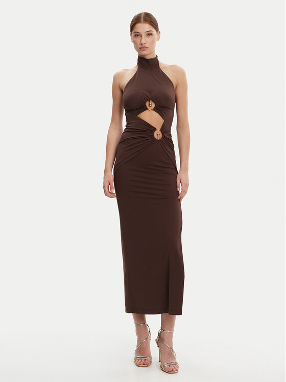 BARDOT BARDOT Sukienka wieczorowa 59824DB Brązowy Slim Fit