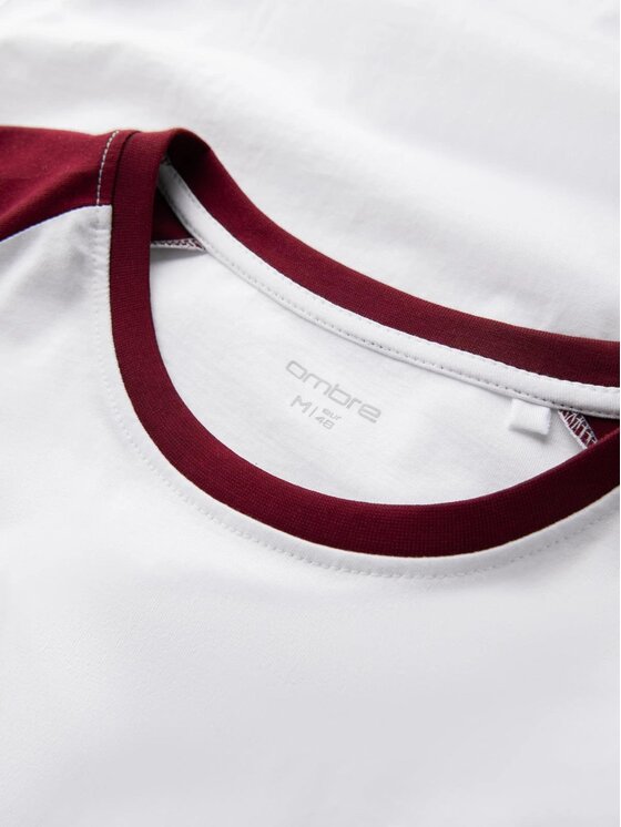 Ombre Ombre S dlouhým rukávem OM-LSCL-0105 Bordó Regular Fit