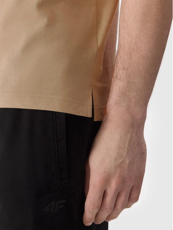 4F 4F Polokošeľa 4FWSS25TPTSM706-83S Hnedá Regular Fit