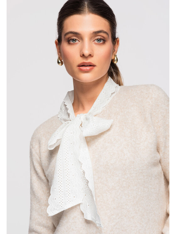 Ombre Ombre Sweter OW-SWSW-0107 Beżowy Regular Fit