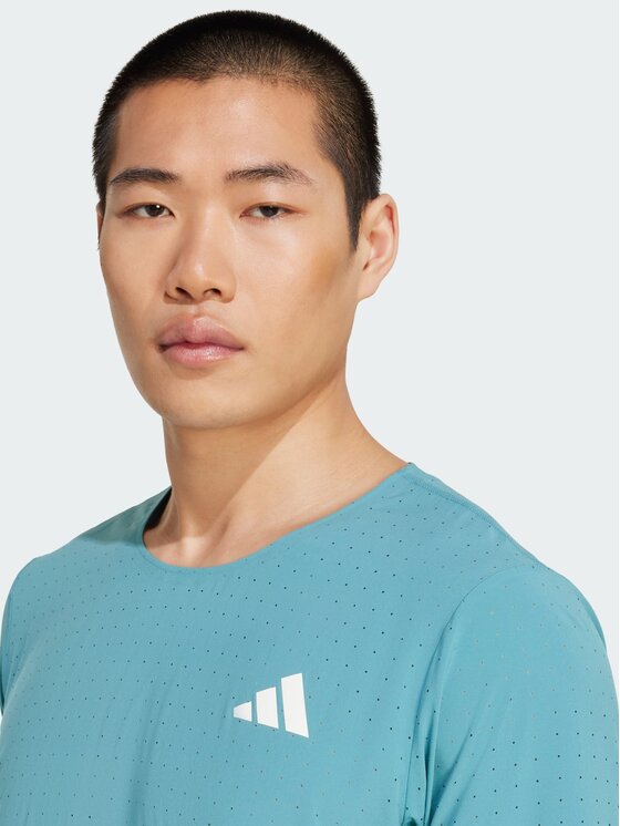 adidas adidas Koszulka techniczna Adizero Running Tee Turkusowy Slim Fit