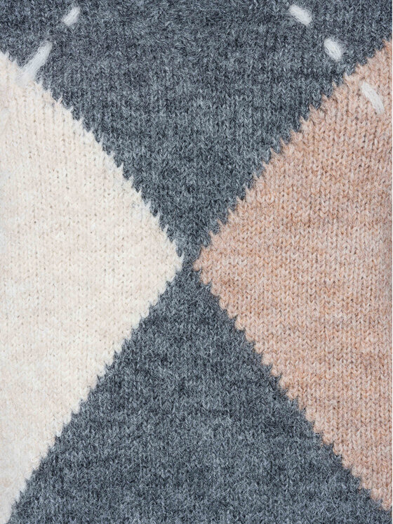 Ombre Ombre Sweter OW-SW-E0017 Szary Relaxed Fit