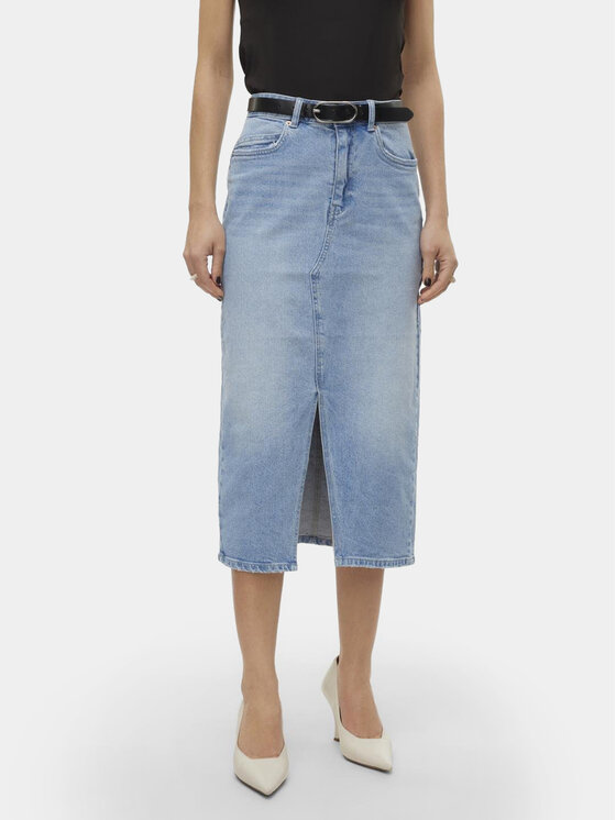 Vero Moda Vero Moda Džínová sukně Veri 10295731 Modrá Regular Fit