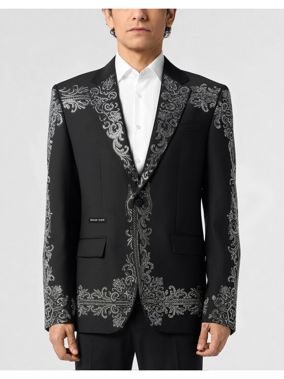 PHILIPP PLEIN PHILIPP PLEIN Marynarka 31277 Czarny Regular Fit