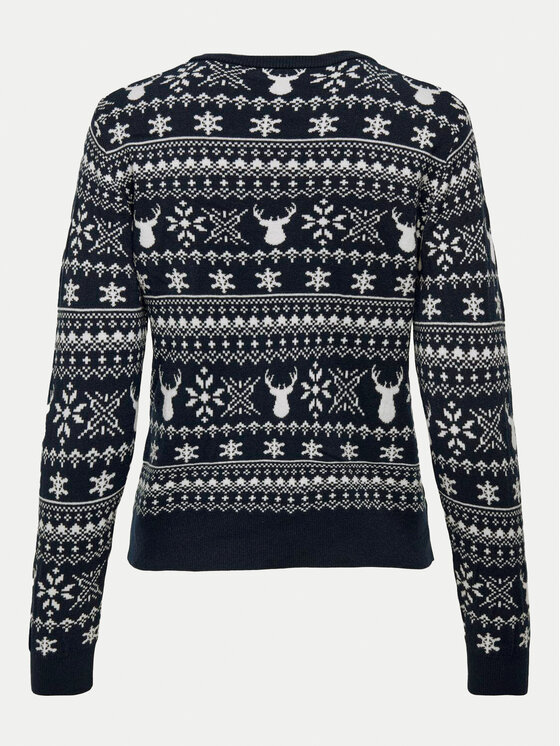 ONLY ONLY Sweter Xmas Winter 15327601 Granatowy Regular Fit