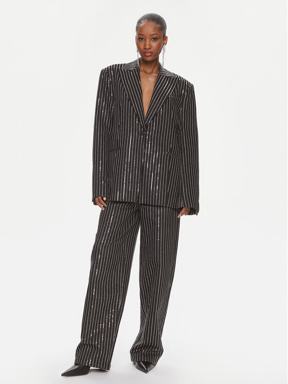 ROTATE ROTATE Pantaloni di tessuto 111791100 Nero Wide Leg