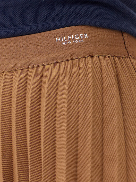 Tommy Hilfiger Tommy Hilfiger Spódnica plisowana WW0WW43886 Brązowy Regular Fit