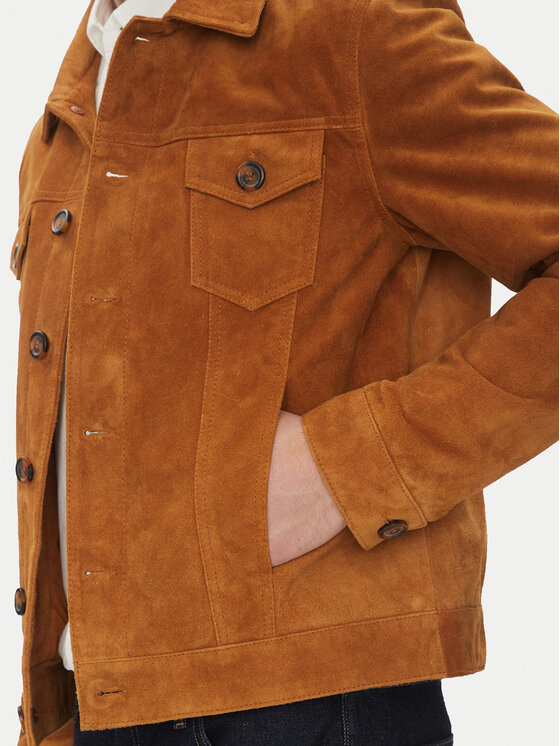 Serge Pariente Serge Pariente Bőrkabát Jeans Barna Regular Fit