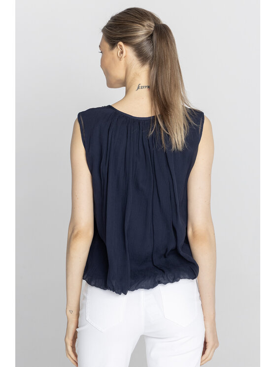 Deni Cler Milano Deni Cler Milano Bluzka W-DC-1034-F2-H9-58-1 Granatowy Regular Fit