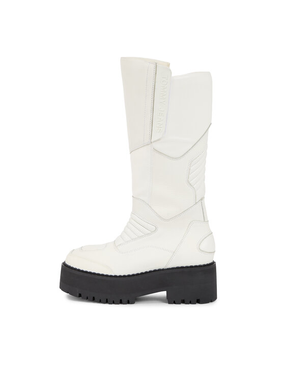 Tommy Jeans Tommy Jeans Μπότες Tjw Long Shaft Biker Boot EN0EN02376 Λευκό