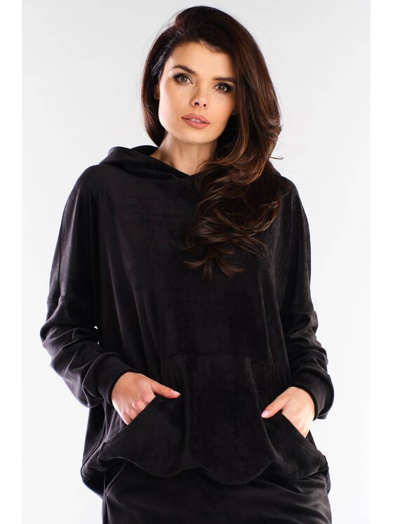 Awama Awama Bluza A420 Czarny Basic Fit