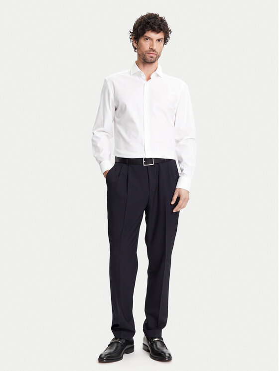 BOSS BOSS Szövet nadrág C-Perin-DPL 50545822 Sötétkék Tapered Fit