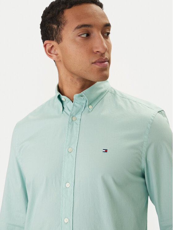 Tommy Hilfiger Tommy Hilfiger Cămașă MW0MW37550 Verde Regular Fit