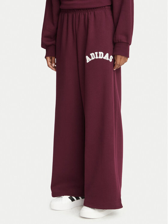 adidas Melegítő alsó Adidas Damskie 3-Stripes KU0332 Bordó Loose Fit