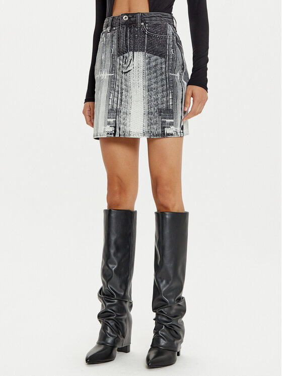 Női Farmer szoknya Karl Lagerfeld Jeans, Méret: S, Szürke, 246J1203