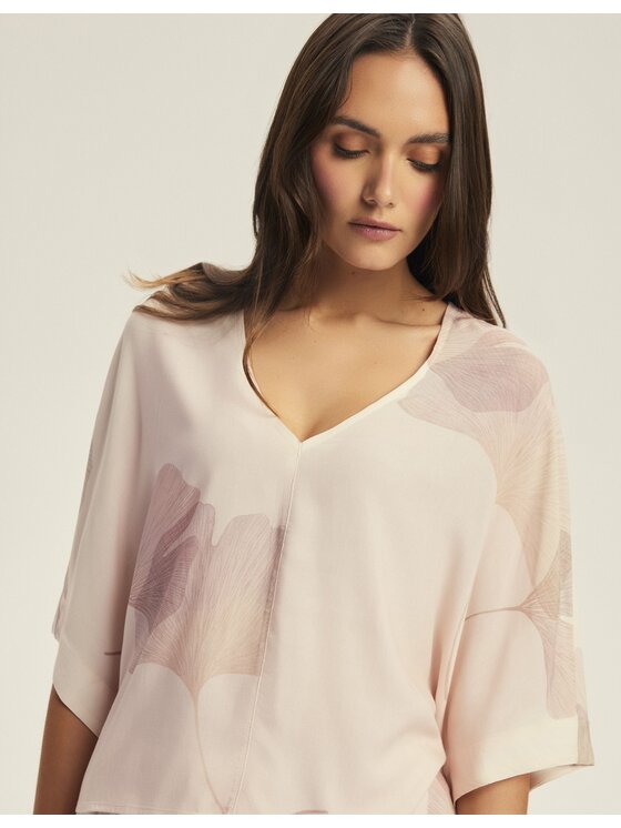 Esotiq Esotiq Piżama 43817 Beżowy Regular Fit
