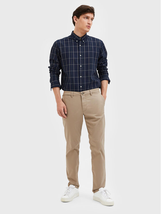 Selected Homme Selected Homme Pantaloni chino New 16087663 Beige Slim Fit